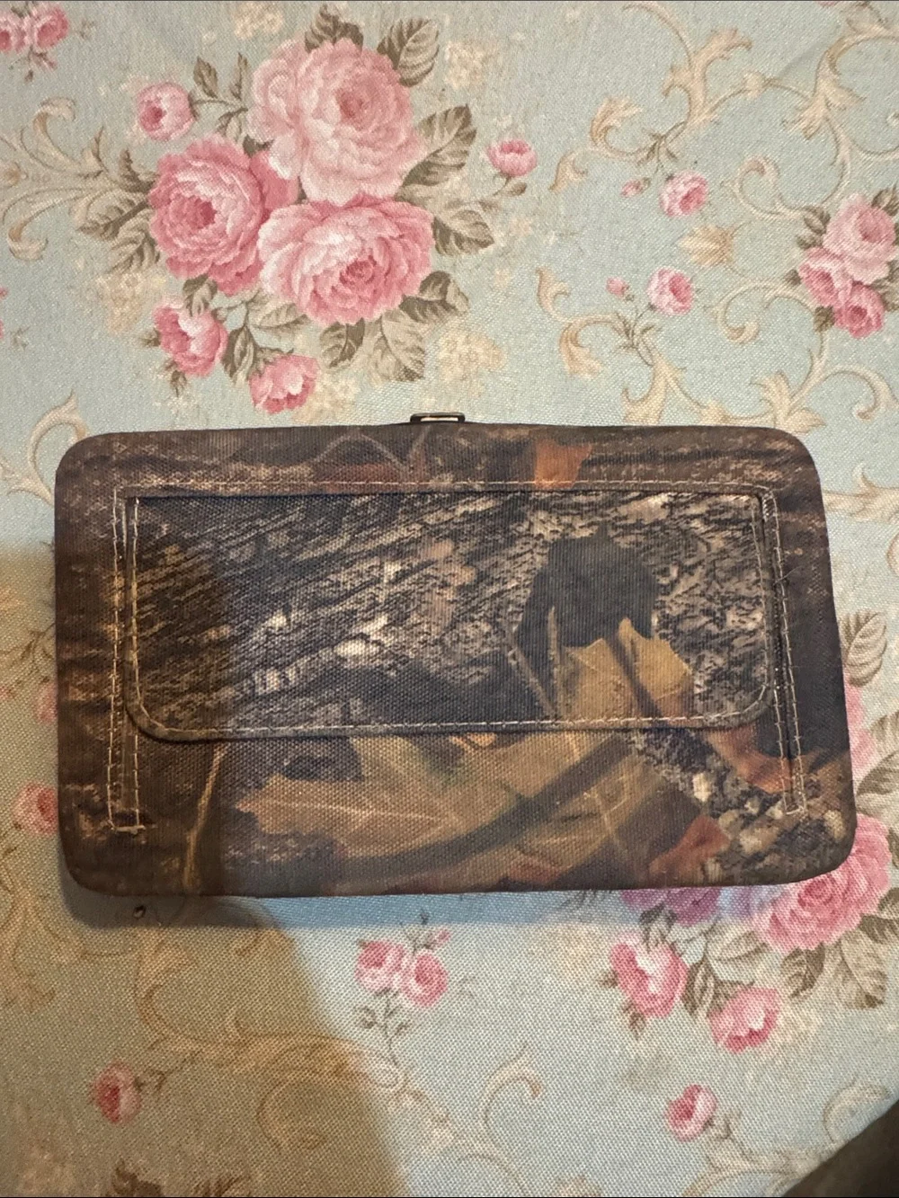 Pink Embellished Cross Women's Wallet - Rhinestone Accent